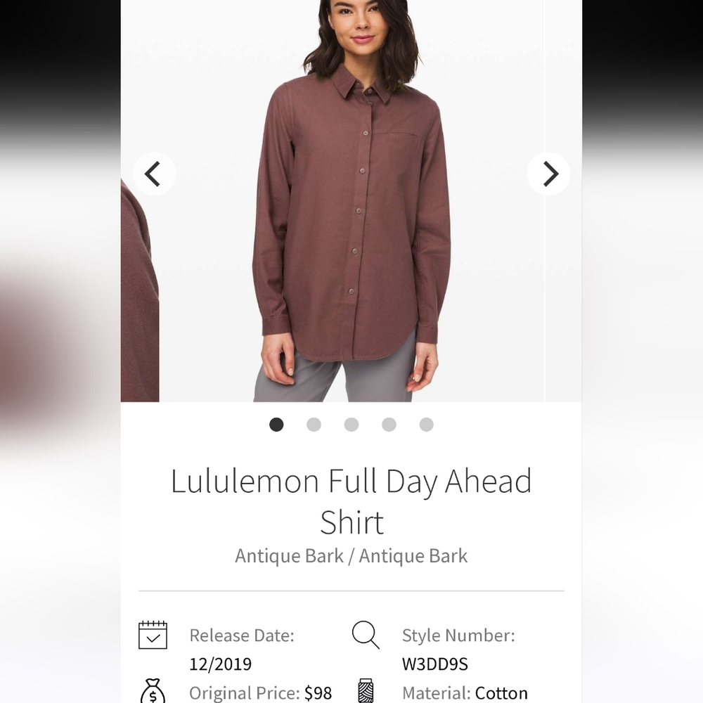 Size 4 lululemon womens button up euc